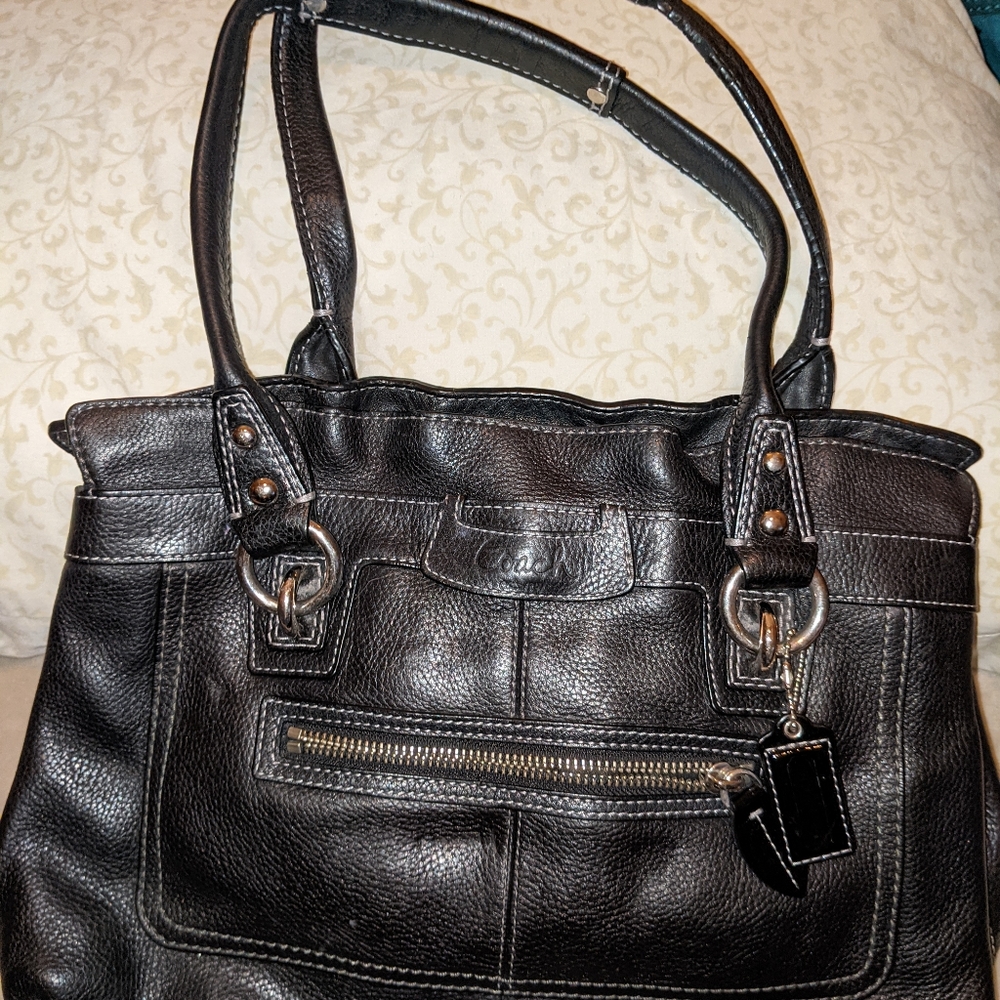 Coach black leather purse
